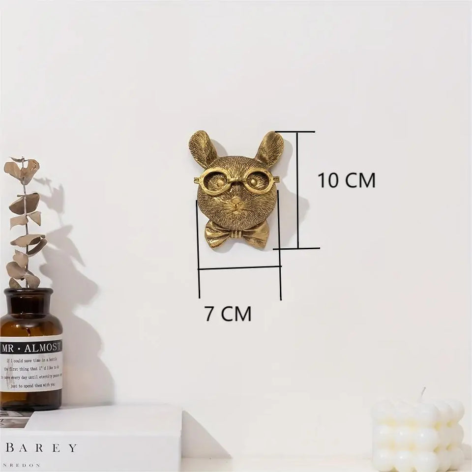 Decor Wall Art Decor Deer Head Wall Hanging Home Decor Bronzed Resin Animal Hanging Sculpture Animal Head Wall Hanging Ornaments