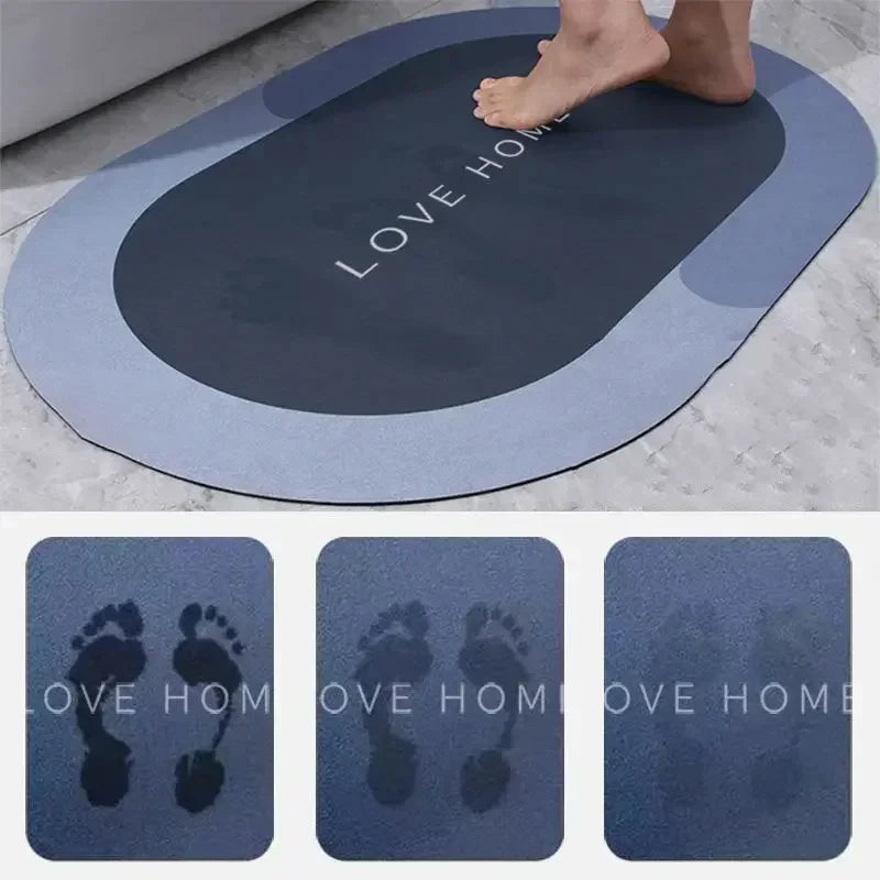Washable anti-skid bathroom carpet mat