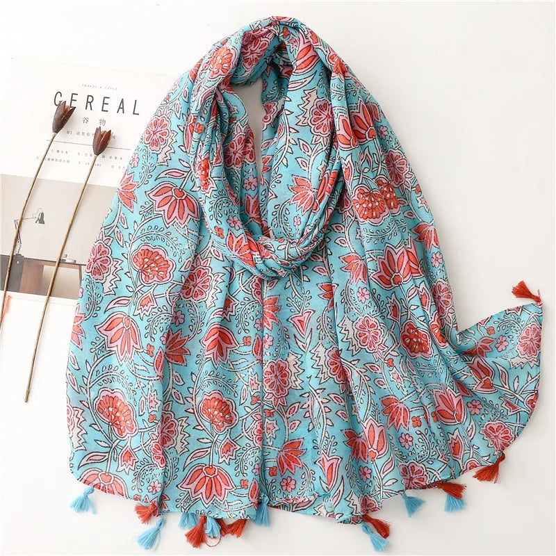High quality lightweight pashmina stole, styled as a Muslim hijab or fashion wrap