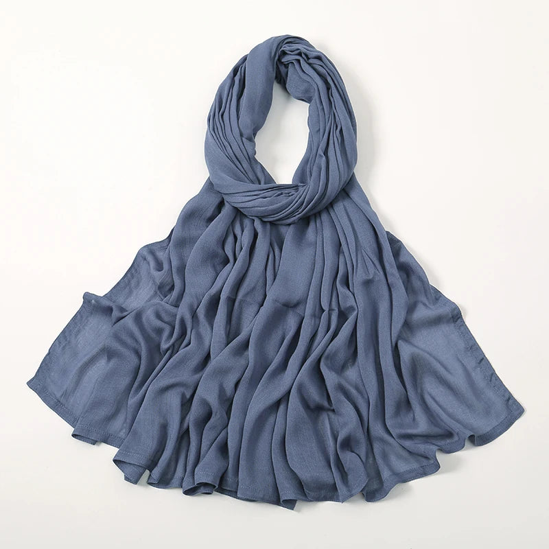 Plain rayon cotton hijab scarf, large size 190x85cm for full coverage and comfort
