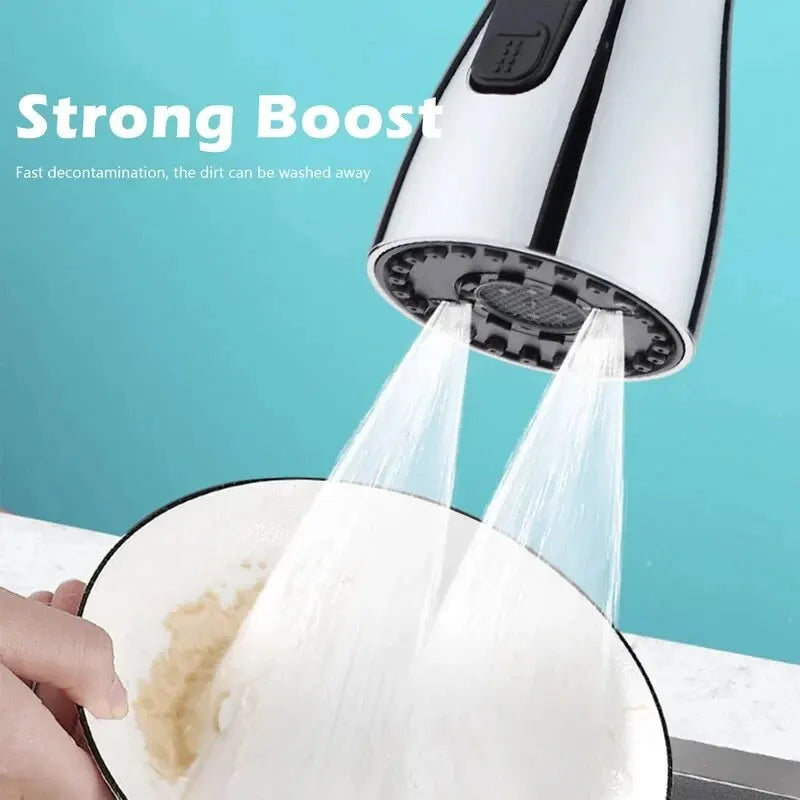 Modern kitchen faucet with replaceable sprayer head and integrated water filter