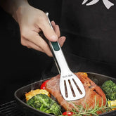 Stainless steel kitchen tongs with ergonomic non-slip grip
