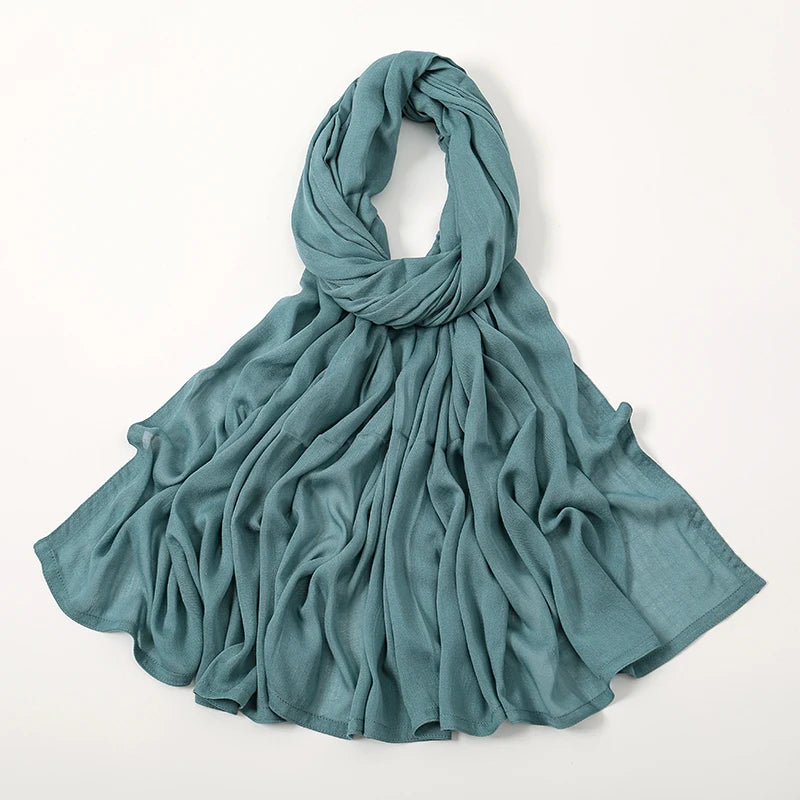 Plain rayon cotton hijab scarf, large size 190x85cm for full coverage and comfort