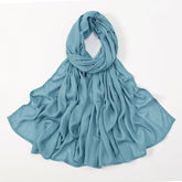 Plain rayon cotton hijab scarf, large size 190x85cm for full coverage and comfort