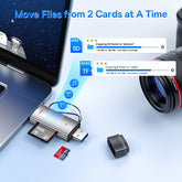Dual-interface Baseus card reader with USB-C and USB 3.0 connectors