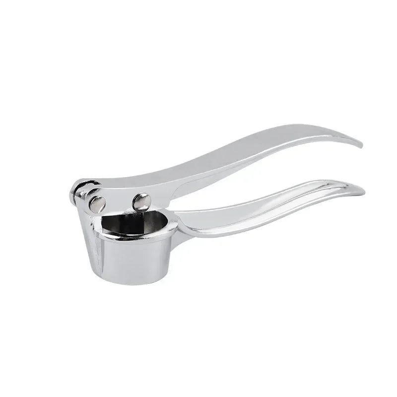 Stainless steel manual garlic press for crushing garlic into paste