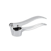 Stainless steel manual garlic press for crushing garlic into paste