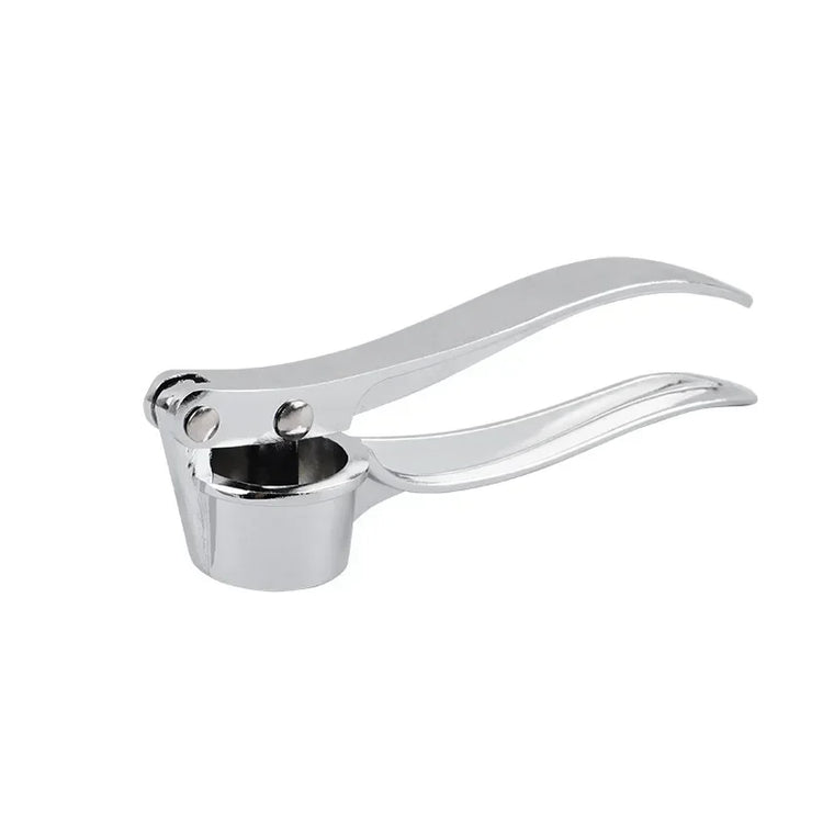 Stainless steel manual garlic press for crushing garlic into paste
