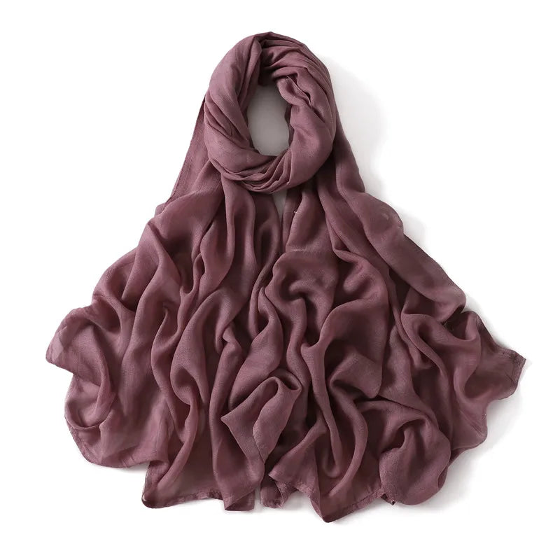 Elegant large hijab scarf in plain design, ideal for prayer, casual wear, or layering