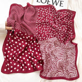 Polka dot silk bandana for women, worn as a ribbon, shawl, or stylish hijab