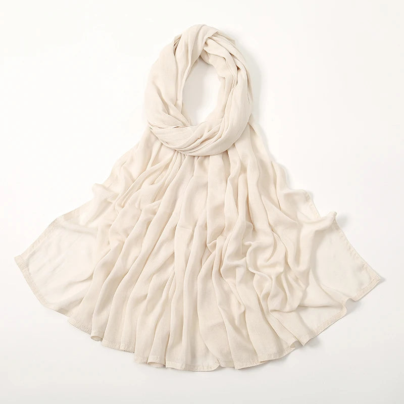 Plain rayon cotton hijab scarf, large size 190x85cm for full coverage and comfort