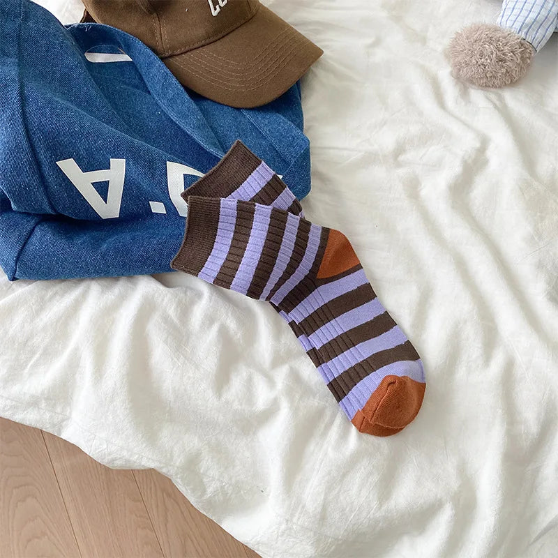 Korean fashion cotton socks for autumn and winter