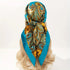 Elegant paisley print scarf styled as a fashionable necktie or handbag accessory