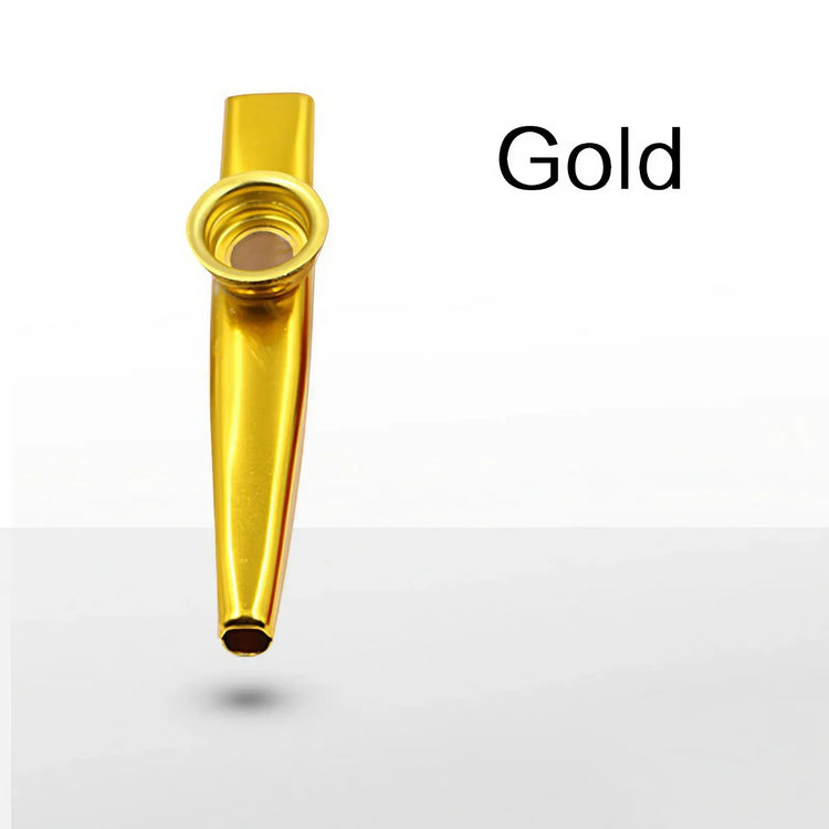Aluminum alloy kazoo featuring five diaphragm membranes for adjustable tone control