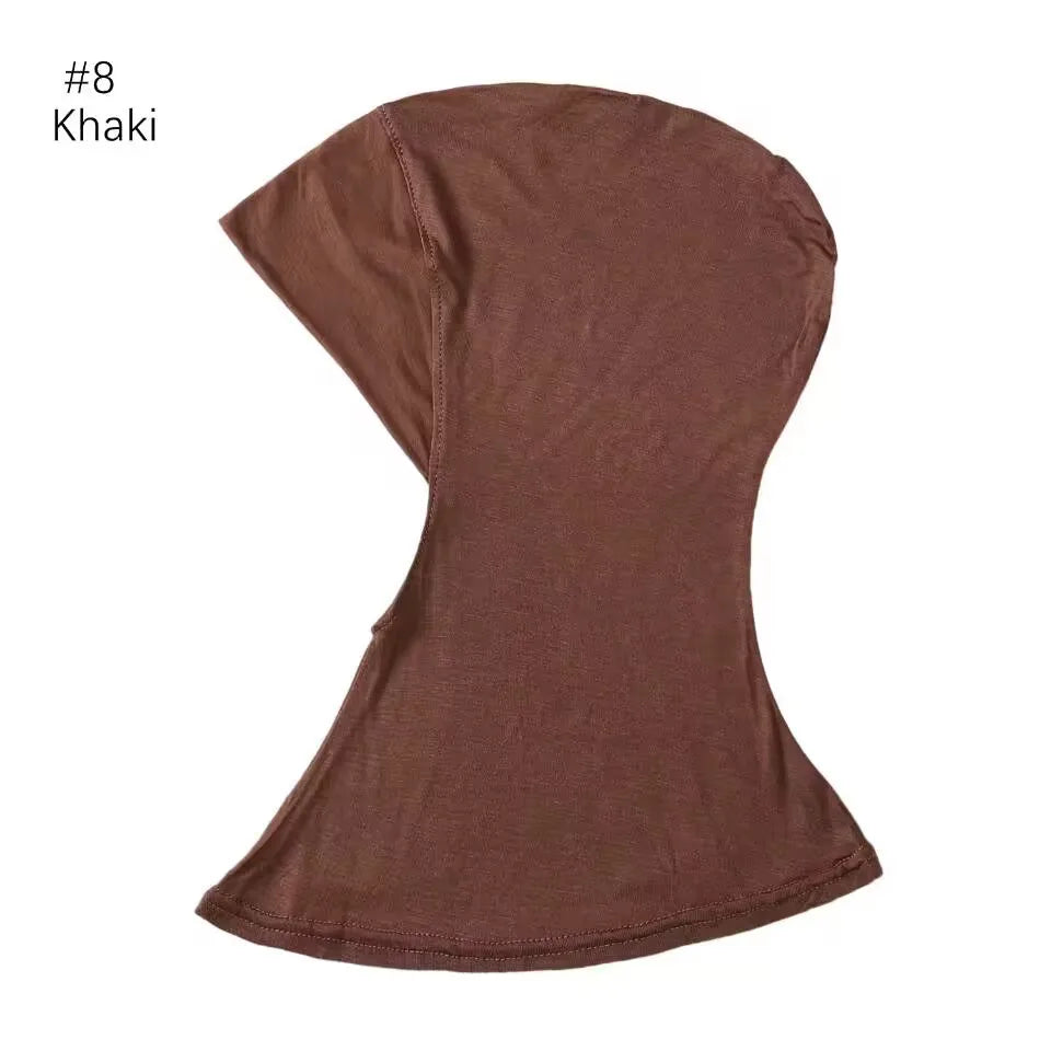 Elastic inner hijab cap ensuring snug fit under veils and shawl