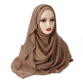 Elegant large hijab scarf in plain design, ideal for prayer, casual wear, or layering