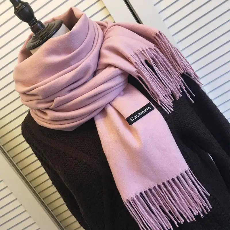 Soft long pashmina wrap used as hijab, headband, or stylish winter stole