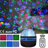 Bedroom night light with star and ocean wave projection