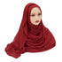 Plain rayon cotton hijab scarf, large size 190x85cm for full coverage and comfort