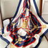 Luxury brand silk plaid square scarf for women, styled as a neck or hair tie