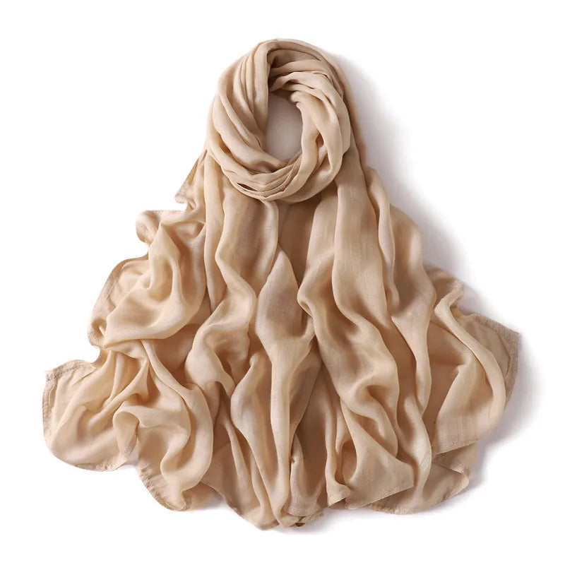 Elegant large hijab scarf in plain design, ideal for prayer, casual wear, or layering