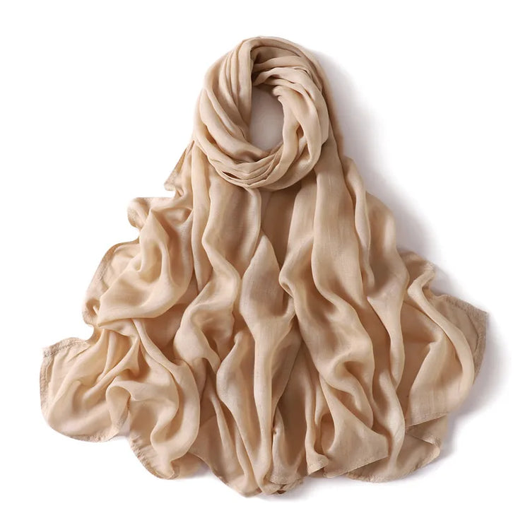 Elegant large hijab scarf in plain design, ideal for prayer, casual wear, or layering
