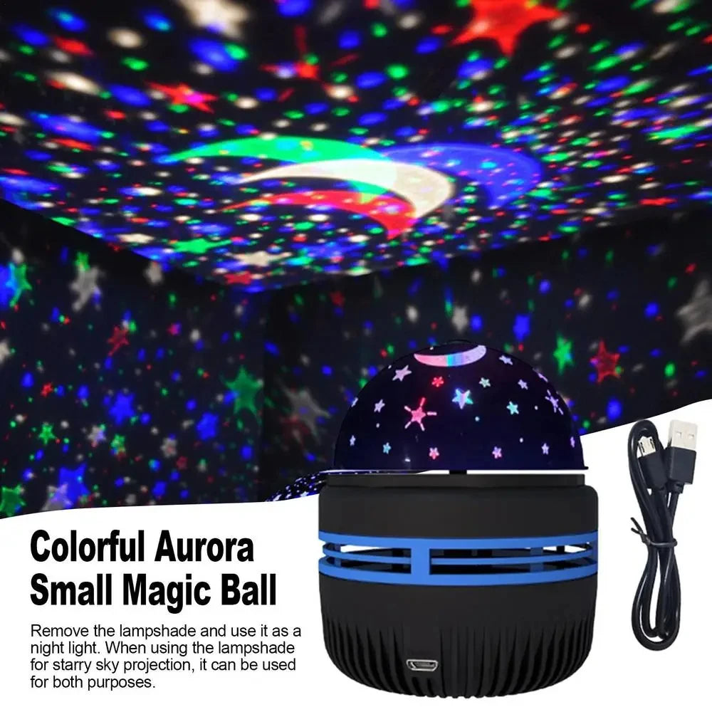 LED starry galaxy projector light with RGB colors and smart remote control
