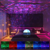 LED starry galaxy projector light with RGB colors and smart remote control