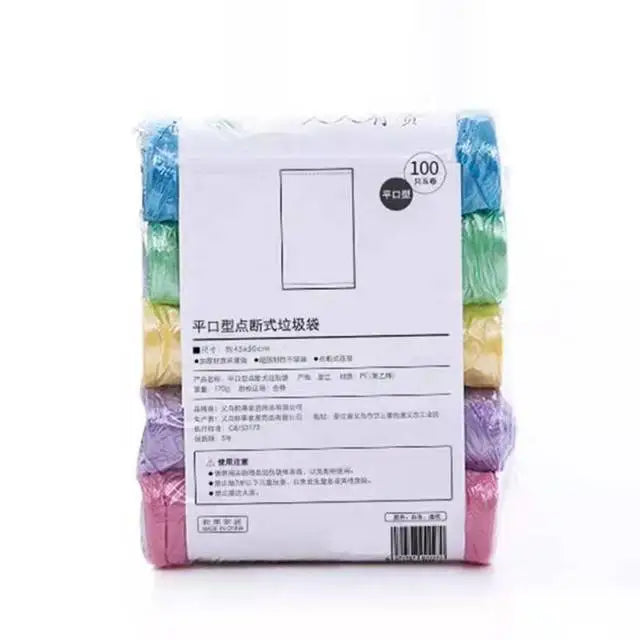 100-piece disposable trash bags in 5 rolls for kitchen and household use