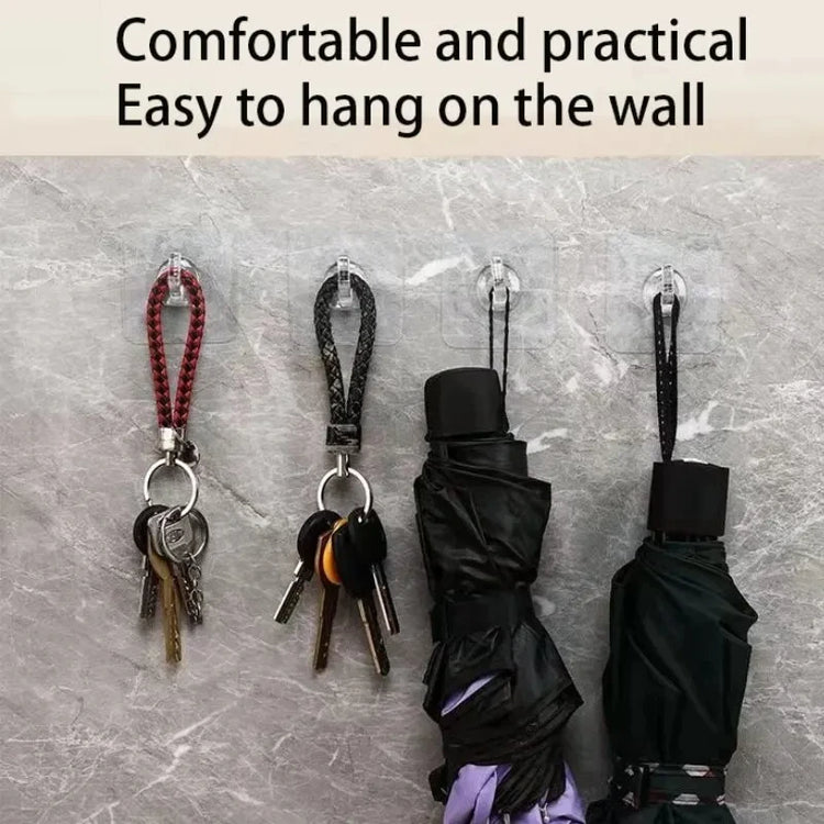 Set of 30 transparent self-adhesive wall hooks for keys, towels, and kitchen utensils