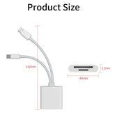 Type-C and Lightning SD/TF card reader for smart devices, laptops, and computers