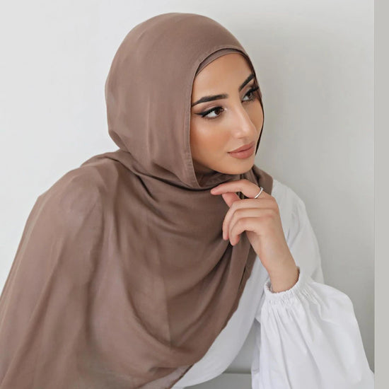 Plain rayon cotton hijab scarf, large size 190x85cm for full coverage and comfort