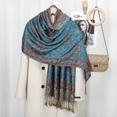 Stylish paisley embroidered head wrap in breathable cotton-viscose blend for women