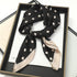 Luxury brand silk plaid square scarf for women, styled as a neck or hair tie
