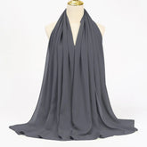 Lightweight voile headscarf in soft pastel tones, ideal for Muslim women&