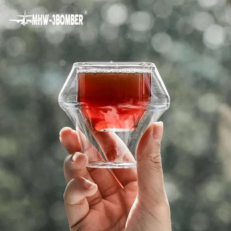 MHW-3BOMBER Coffee Mug Double Walled Glass Transparent Borosilicate Glasses Mugs Tea Latte Wine Cup Bar Kitchen Cafe Accessories