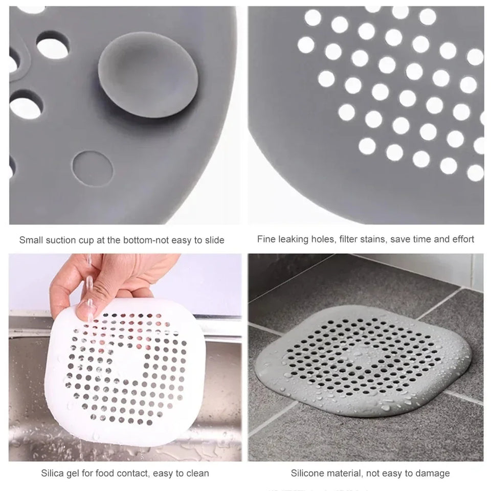 Silicone sink strainer to prevent clogs and blockages in drains