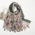 180x90cm printed tassel shawl, ideal for hijab, wrap, or casual beach cover-up