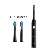 IPX7 waterproof Jianpai electric toothbrushes in black and white with ergonomic design and replaceable brush heads