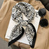 Luxury brand silk plaid square scarf for women, styled as a neck or hair tie