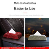 Luxury diamond tissue box holder with rhinestone embellishments for car and home decor