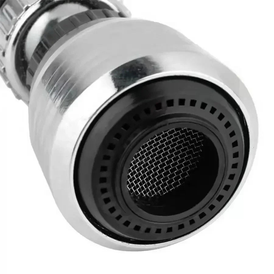 Water-saving faucet aerator attachment with 360° rotation for efficient dishwashing
