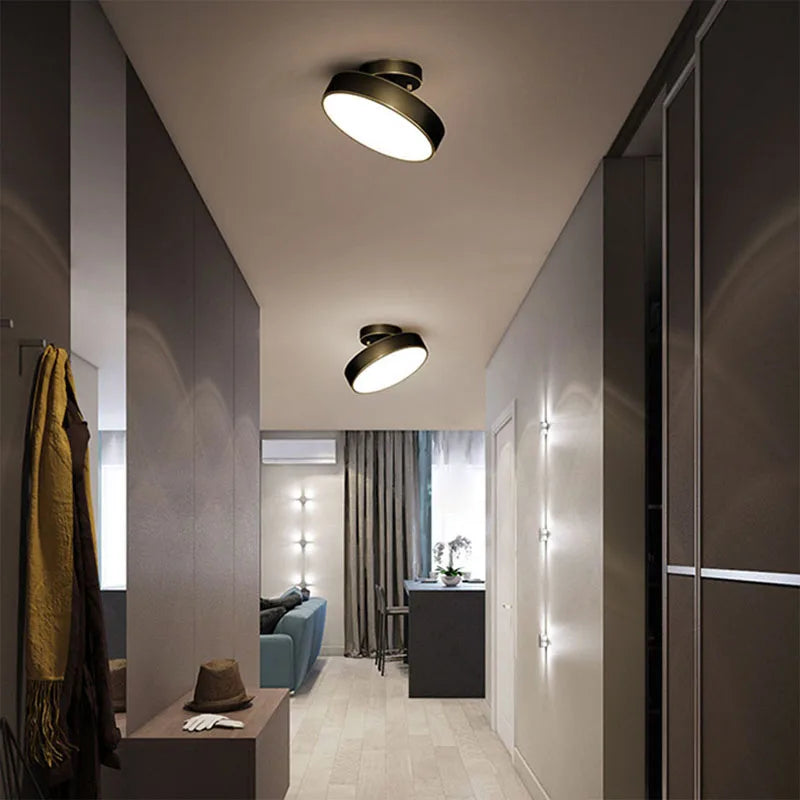 Elegant round LED ceiling fixture in Nordic design suitable for home interiors