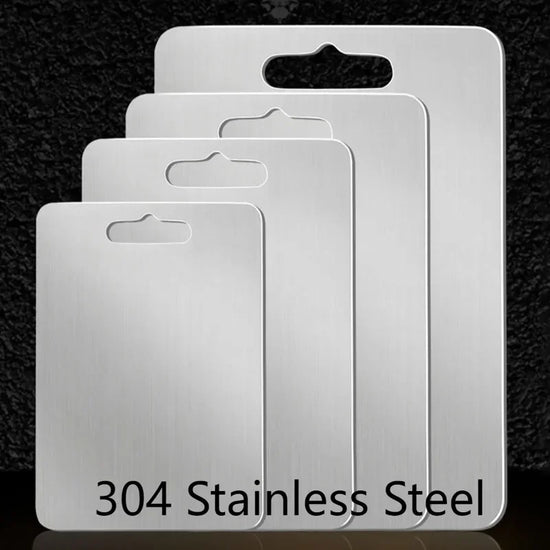 Easy-to-clean stainless steel food prep board ideal for busy kitchens
