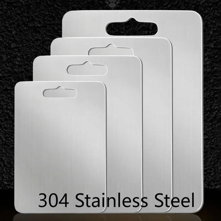 Easy-to-clean stainless steel food prep board ideal for busy kitchens