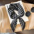 Luxury brand silk plaid square scarf for women, styled as a neck or hair tie