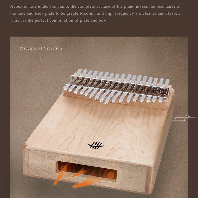 Hluru 17 21 Key Kalimba Thumb Piano Music Instrument High Quality Wood Kalimba 21 Key Finger Piano Beginners Portable Instrument