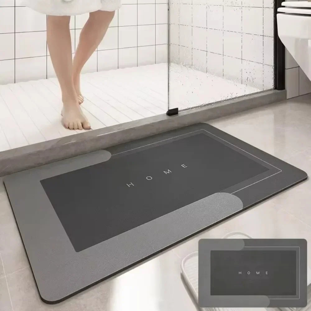 Water-absorbing bath mat with anti-skid backing