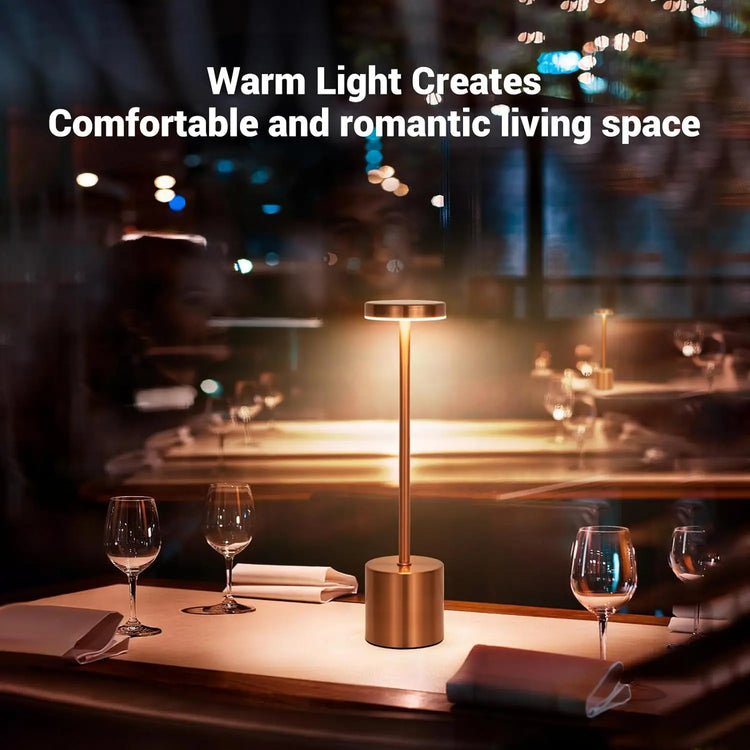Modern LED table lamp for home, bar, and hospitality lighting