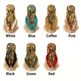 Elegant paisley print scarf styled as a fashionable necktie or handbag accessory